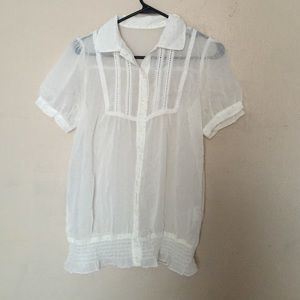 Women summer chiffon shirt heart shaped L new