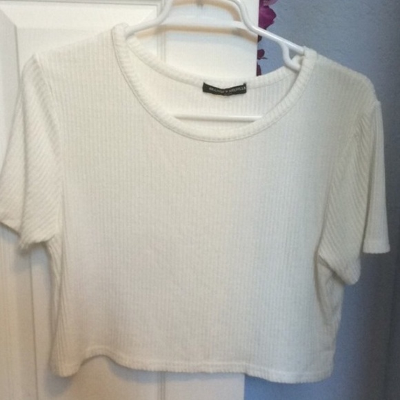 White boxy Brandy shirt.