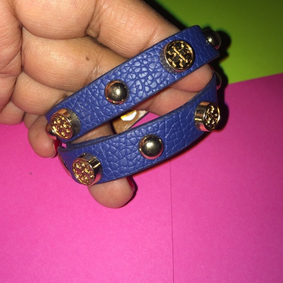 Tory Burch Accessories - Navy Blue Tory Burch Wrap around Bracelet