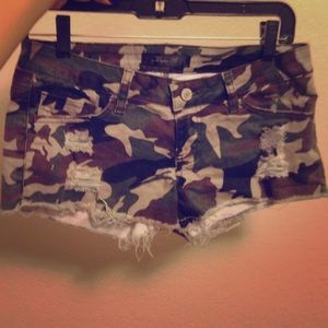 Camo jean shorts