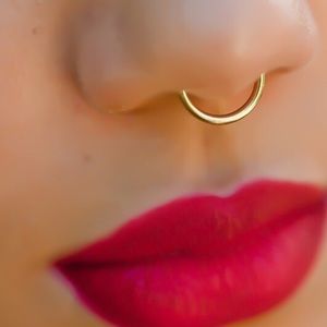 Reserved @notsosanesash Gold faux nose septum