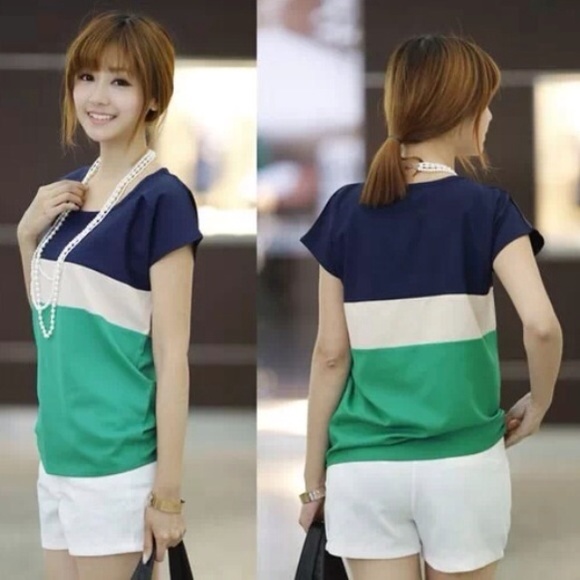 Color Block Chiffon Top - Picture 1 of 2