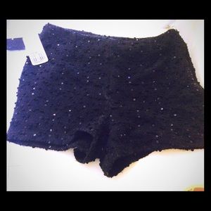 Black High Waist Sequin Shorts!!!