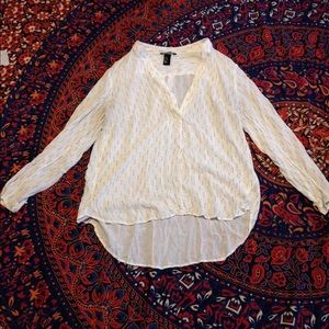 •White Long Sleeve Top•