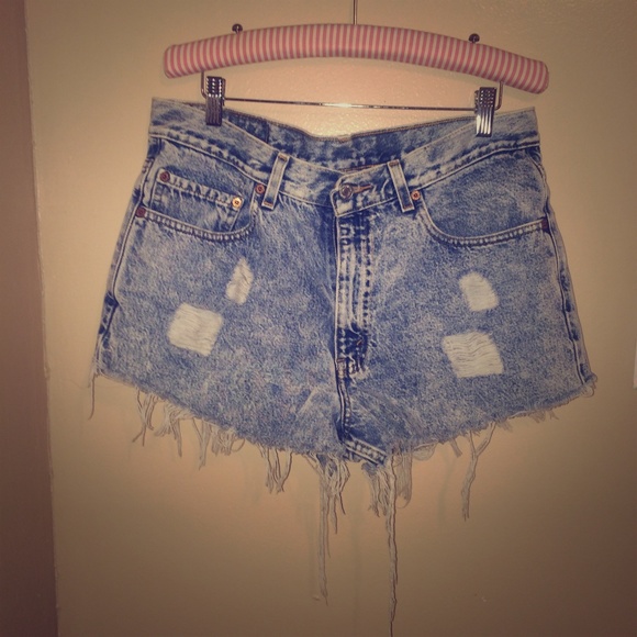 Denim cutoff shorts