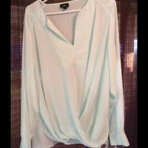 Pretty Light mint silky polyester blouse