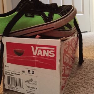 Neon green/yellow-black vans