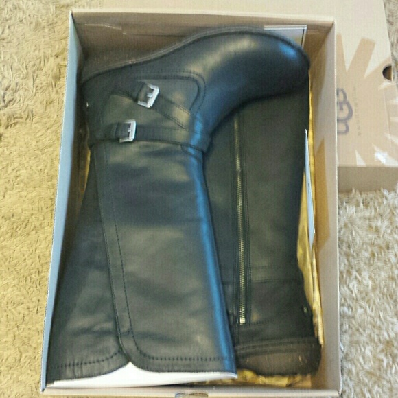 Sold.  Ugg rosen black riding knee high flat boots - Picture 2 of 4