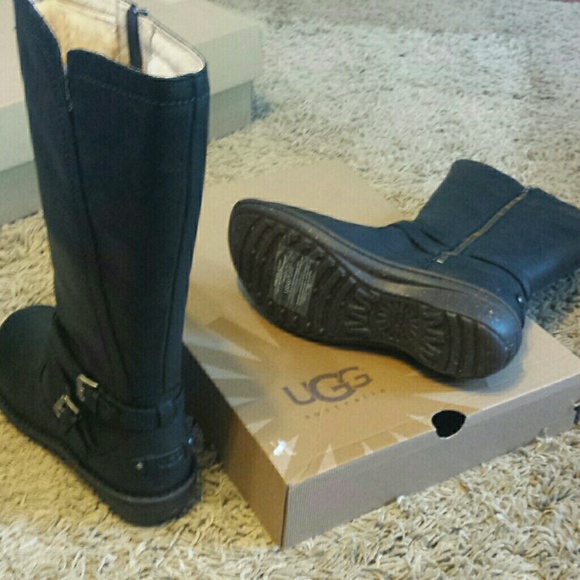 Sold.  Ugg rosen black riding knee high flat boots - Picture 3 of 4