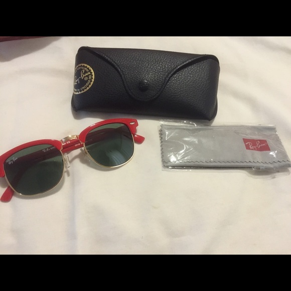 Red Ray-Ban sunglasses