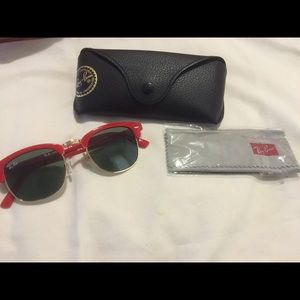 Red Ray-Ban sunglasses