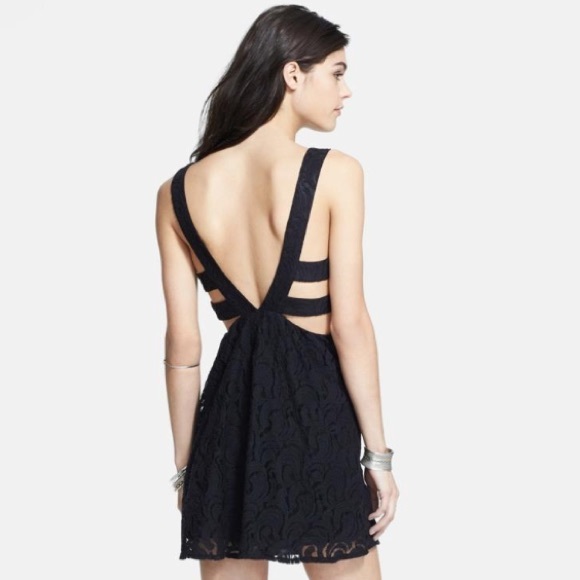 Free People Black Lace Cutout Sundress