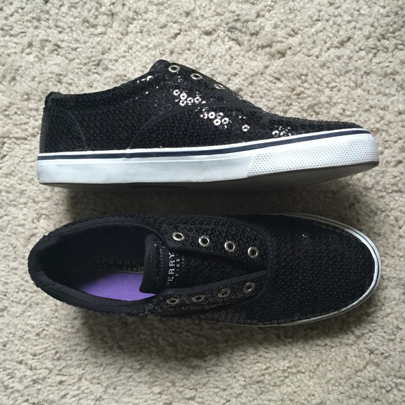 Sperry sequin slip ons