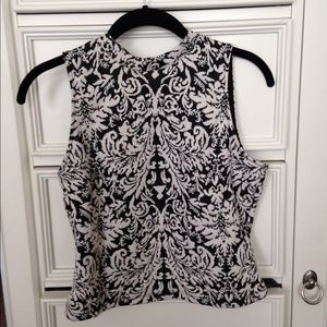 Black and white crop top with semi open back