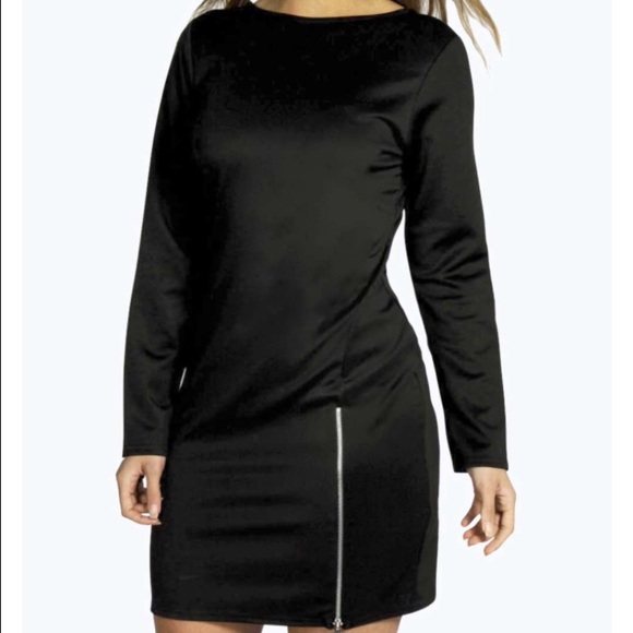 Zip detail Plus Size Dress in WHITE