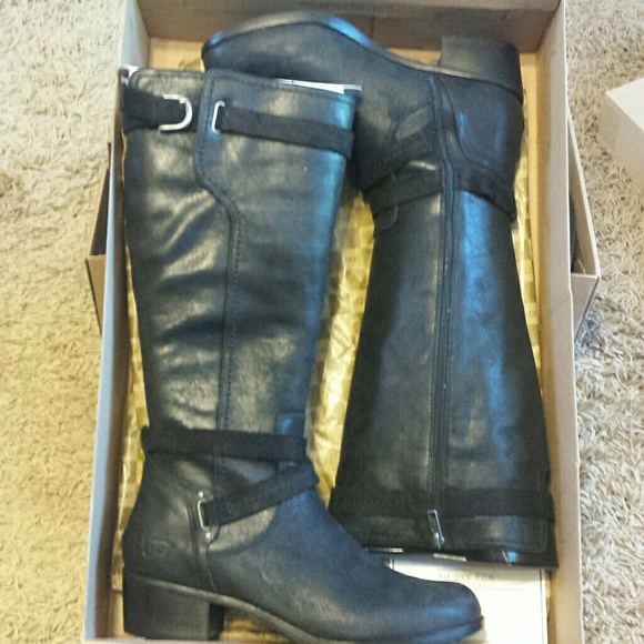 Ugg darcie black riding knee tall boots 11 $295 - Picture 2 of 4
