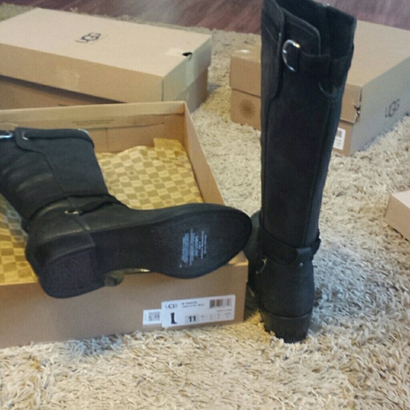 Ugg darcie black riding knee tall boots 11 $295 - Picture 3 of 4
