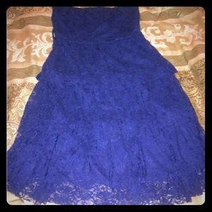 NWT Navy blue lace ruffle layered dress