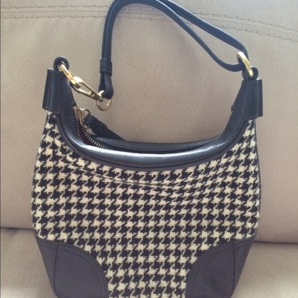 Coach Handbags - Coach black houndstooth baguette