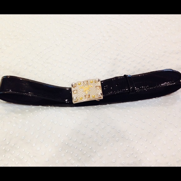 Prada black leather belt