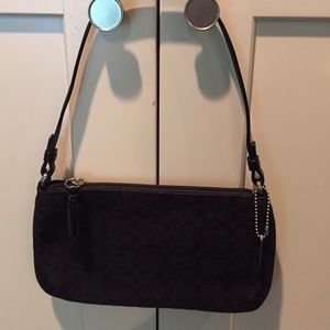 Black Coach signature print evening bag