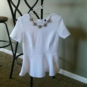 White peplum top