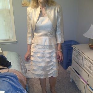 Mother of bride mother of groom tan beige dress