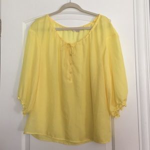 NWOT Ann Taylor Loft Yellow Shirt Size Large