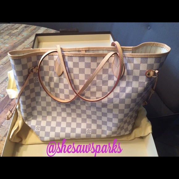 Authentic Louis Vuitton Neverfull MM Damier Azur