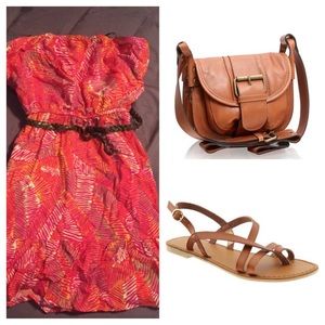 Pink strapless sundress!!