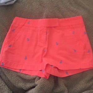 J. CREW coral sailboat shorts