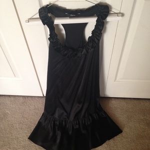Express silk racer back black dress