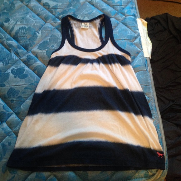 PINK razor back stripped tank