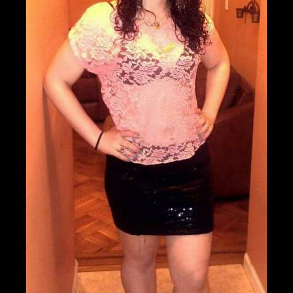 Pink see thru lace top - Picture 2 of 3