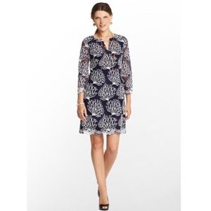 🌴Lilly Pulitzer Navy Coral Lace Wendy Dress, sz 4