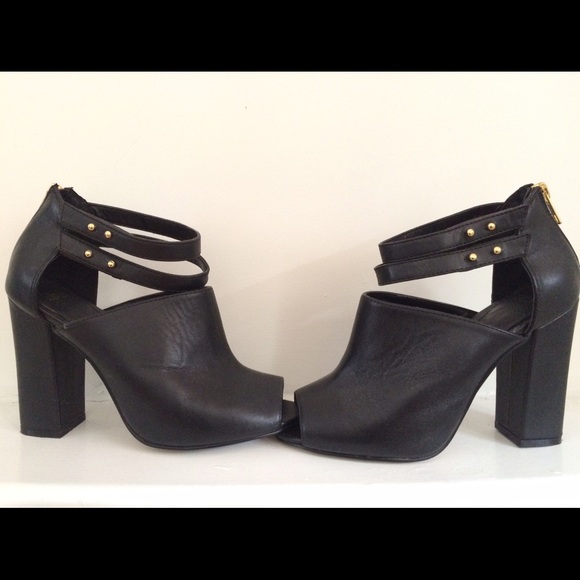 Black high heel peep toe shoes from Asos