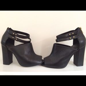 Black high heel peep toe shoes from Asos