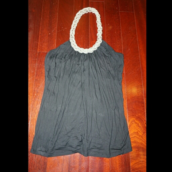 Black halter top.