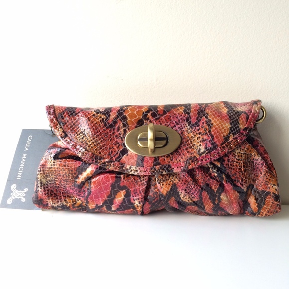 Carla Mancini Bags - Carla Mancini Soft Clutch - Multi Python Leather Carla Mancini Bags - Carla Mancini Soft Clutch - Multi Python Leather