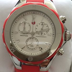 Michele Tahitian Jelly Bean, Silver sunray dial
