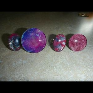 Galaxy handmade rings to show