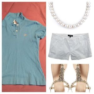 Teal Lacoste polo (size 36 - small)