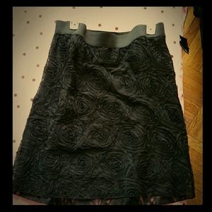 Black rose embellished skirt