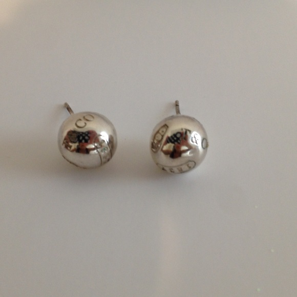 Sterling Silver Tiffany's Embossed Bead Earrings