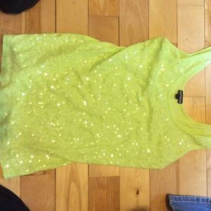 Express green sequined tank