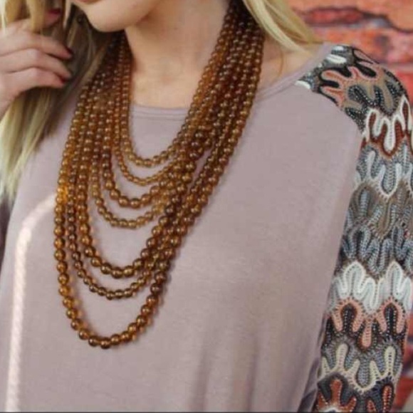 Amber layered necklace