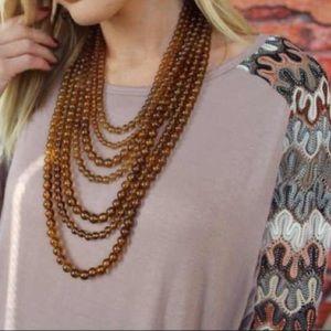 Amber layered necklace
