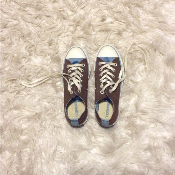 RARE brown and blue converse