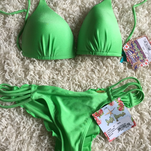 Luli fama green bikini set