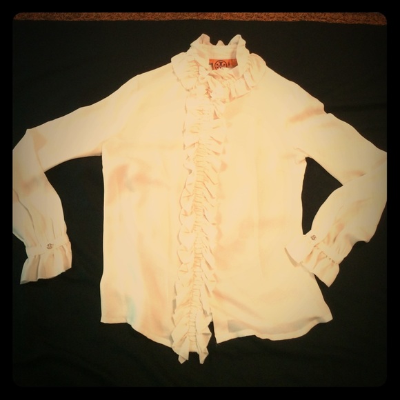 Gorgeous cream colored silk blouse by Tory Burch
